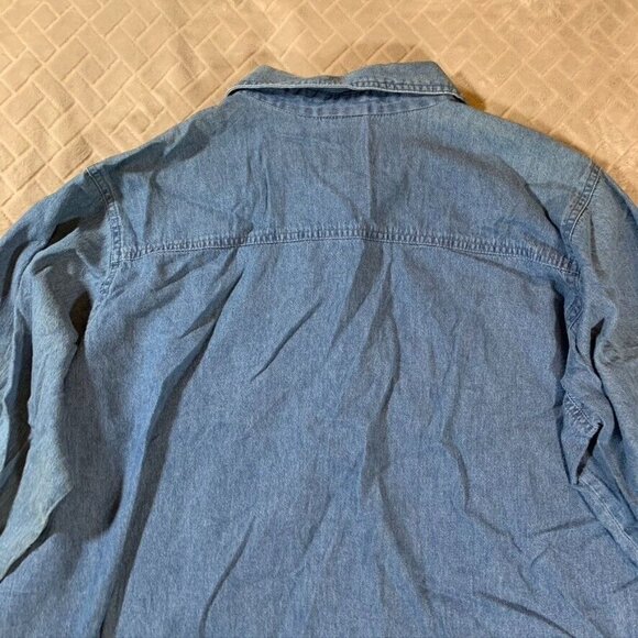 Scooby Doo Women 22 Denim Shirt Shacket Casual Button Up 100% Cotton Long Sleeve - Picture 10 of 12